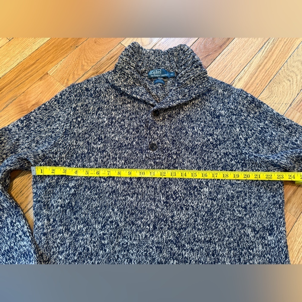 VTG Polo Ralph Lauren Men’s Size XL Chunky Knit Button Neck Pullover Sweater - Picture 12 of 13